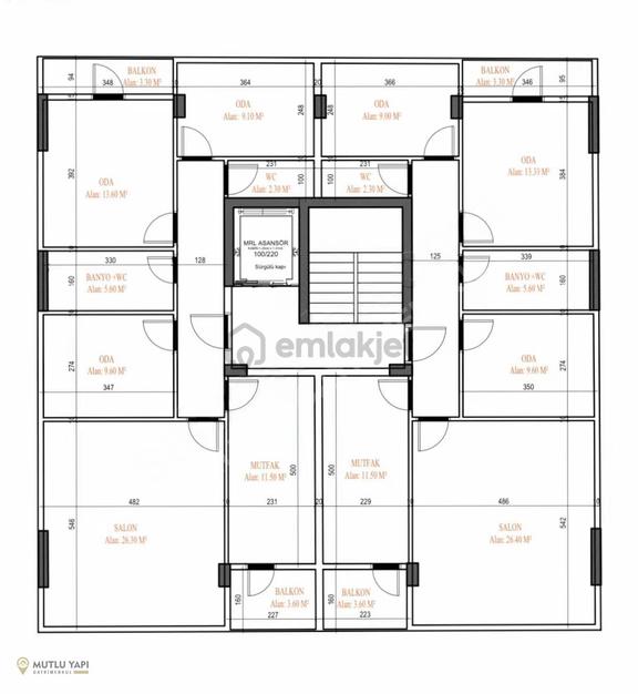 Mutlu Gayrimenkul'den Tapu Masrafsız Satılık 3+1 Daire - 103m² 2