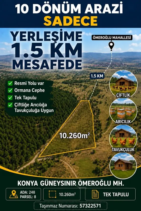 Çiftliğe Uygun Kocaman Satılık Arazi Mete Mermer'den 1