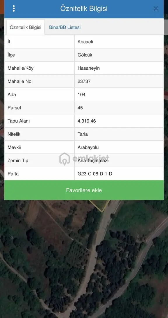 Aydın Emlak'tan Gölcük Hasaneyn'de Manzaralı 4319m2 Tarla 2