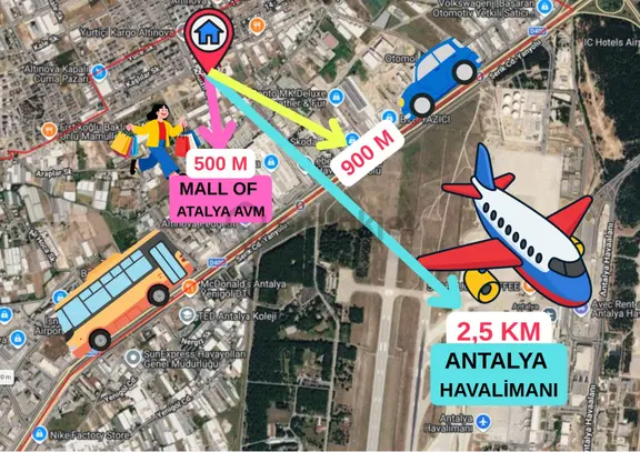 Mir Center'da Sıfır Kiralık Mağaza 370m2-mall Of Antalya'ya 500m 2