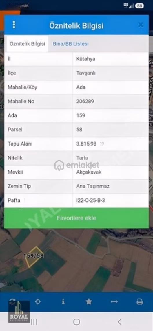 Kütahya Tavşanlı Ada Mahallesinde 3.815 M2 Satılık Kelepir Tarla 2