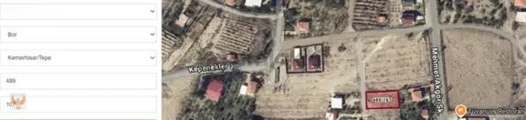 Anka'dan Niğde Bor Kemerhisar' Da Satılık Villa Parseli 1