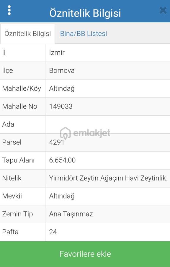 Bornova Altındağ'da Satılık 6654 M² Geniş Tarla 2
