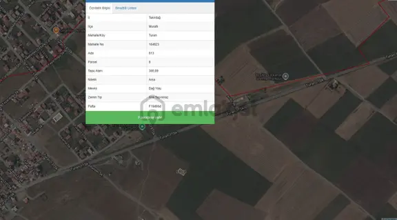 Muratlı Rota Emlak Tan Kazım Dirik Turan Mahallesi Satılık 352 M² Arsa 1