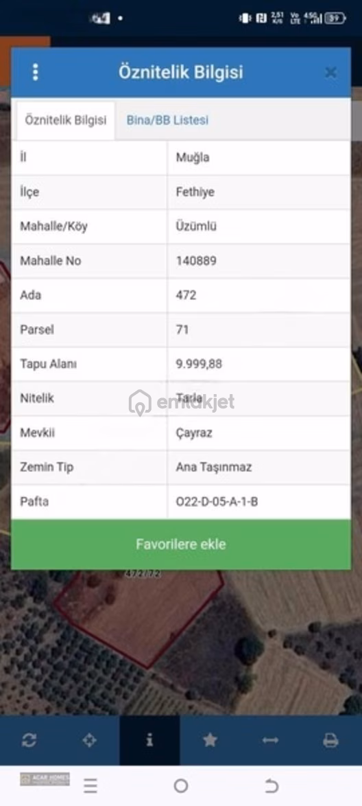 Fethiye Yeşil Üzümlüde Müstakil Parsel 10 Dönüm Manzaralı 1