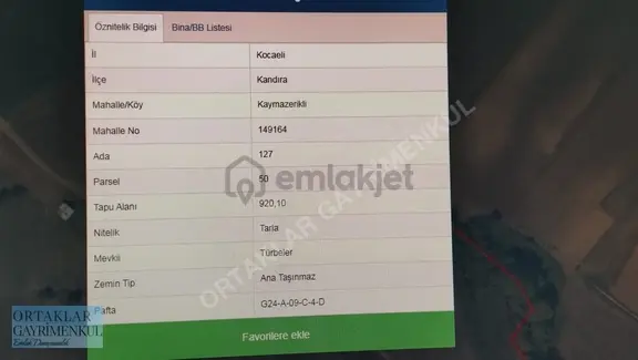 Kocaeli Kandıra Kaymazerikli'de 920 M² Satılık Tarla 2