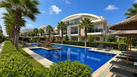 Eşyalı 1+1 Belek'in En İyi Sitesinde Kiralık Daire Olimpik Havuz 2