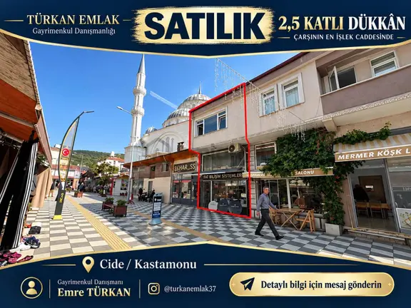 Türkan Emlaktan Çarşı Merkezinde Satılık 2,5 Katlı Dükkân 1