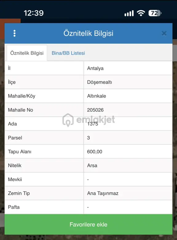Antalya Döşemealtı Altınkale Mahallesi’nde 600 M² İmarlı Konut Arsası Satılık 1