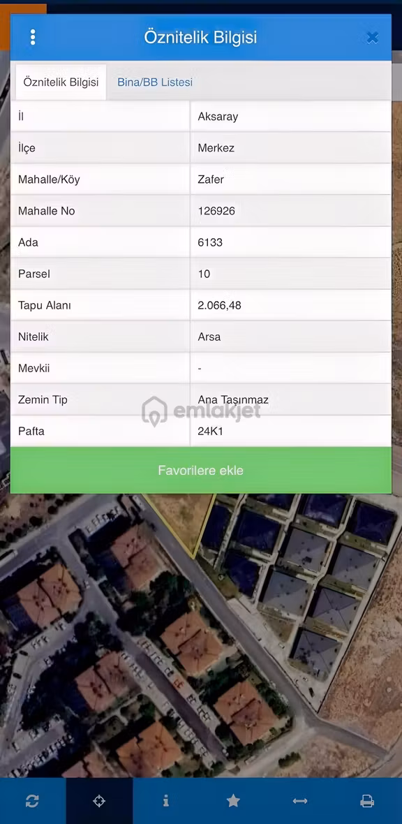 Aksaray Zaferde İmarlı 2.20 Emsal 2.066 M² İköşe Arsa 2