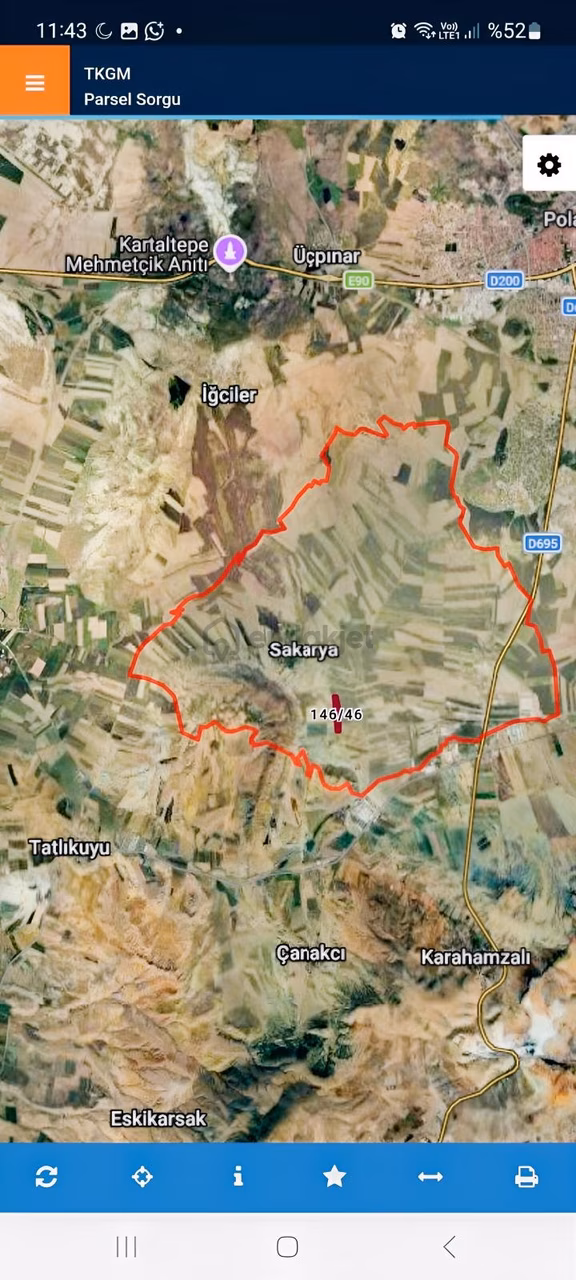 Polatlı Sakarya Köyünde 55.775 M² Kök Tapu Tek Parça Tarla 2