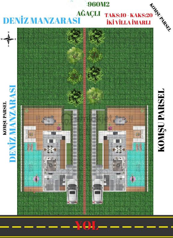 Müstakil Tapulu, Villa İmarlı Deniz Manzaralı Arsa 2