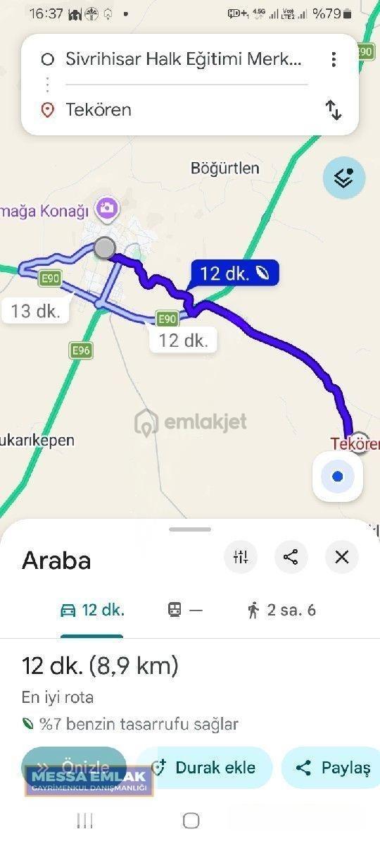Satılık Tarla - Eskişehir Sivrihisar Tekören Köyü Karaağaç Mevki1.900m2sivrihisar Merkeze Yakın. 1