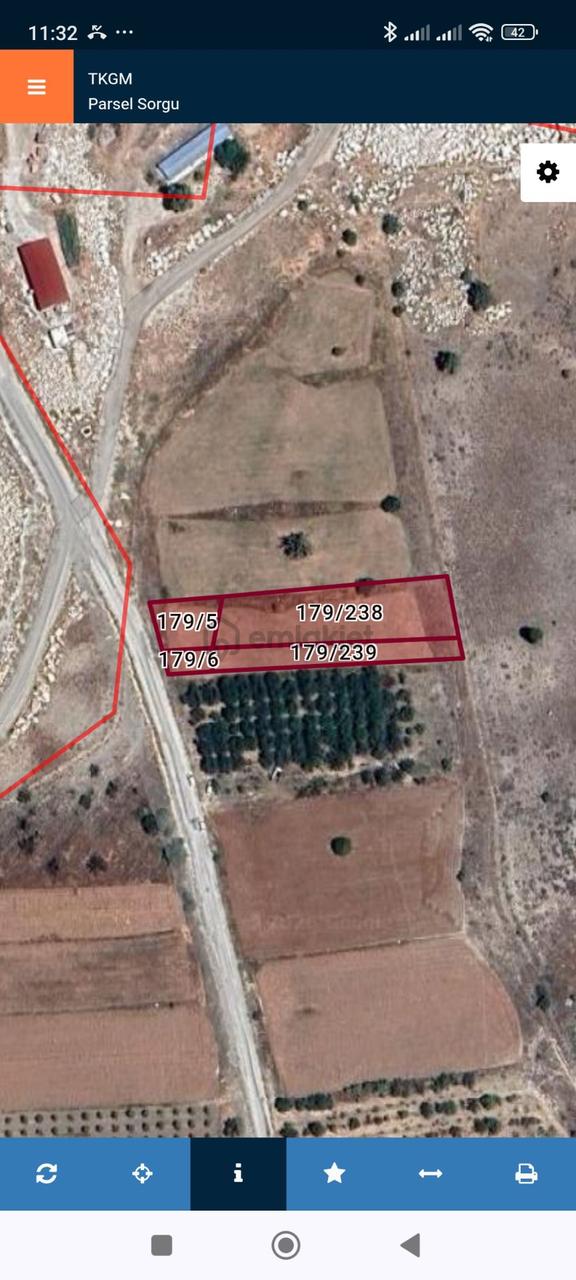 Antalya Korkuteli Yeleme De Satılık 4 Adet Tarla Toplam 2.469m2 Asfalt Yola Cephe 1