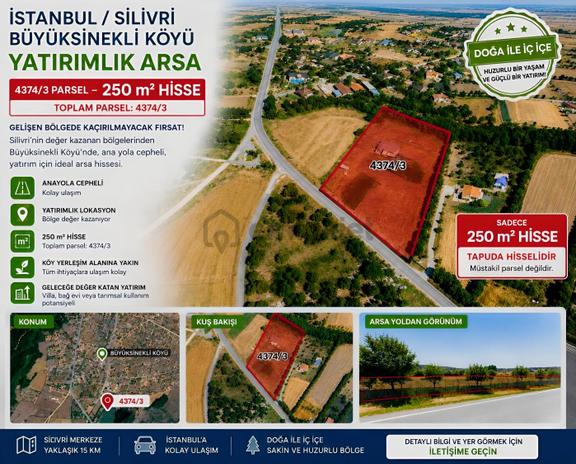 Silivri Büyüksinekli'de Yola Cepheli 250 M² Hisse | Yatırımlık 1