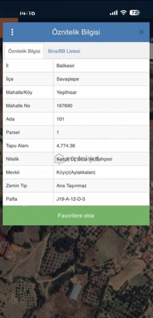 Savaştepe Yeşilhisar Resmi Yollu Elektrik Suyu Olan Arsa 2