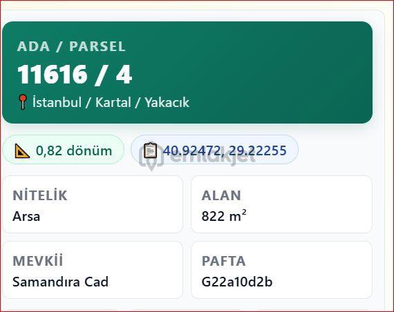 Kartal Yakacık Konut Alanı İçinde 15 Kat İmarlı Arsa 2