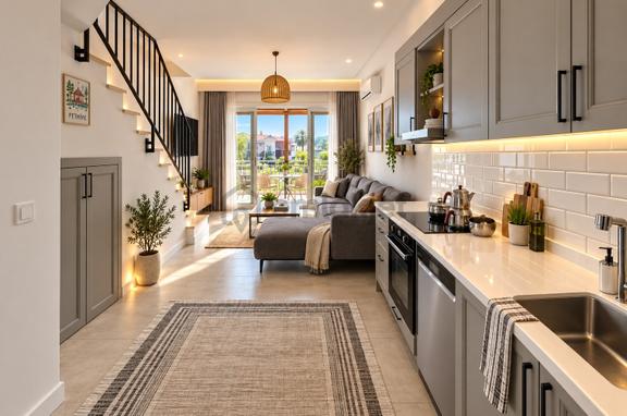 Fabay'da Eşyalı 1+1 Kiralık Daire | Genış Balkonlu 1