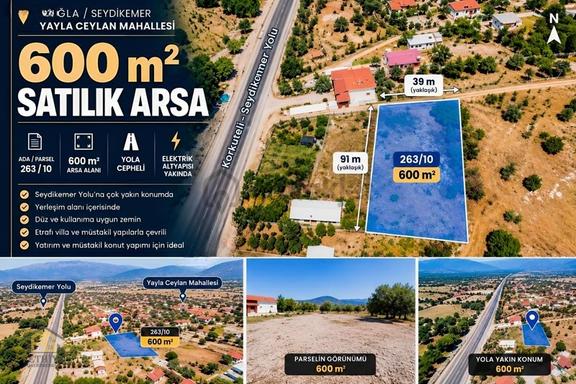 Seydikemer Yayla Ceylanda 600 M² Satılık Köyiçi İmarlı Arsa