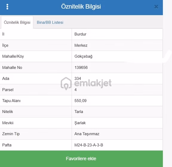Burdur Gökçebağda 550 M² Tek Tapu Yola Yakın Tarla 2