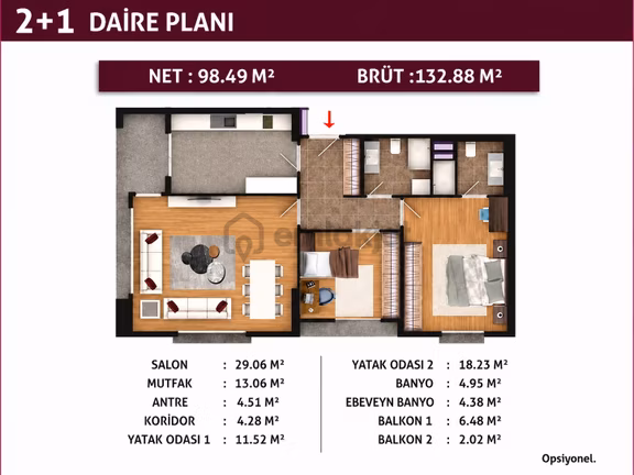 Ahteran İstanbul | Modern Yaşam Sunan 2+1 2