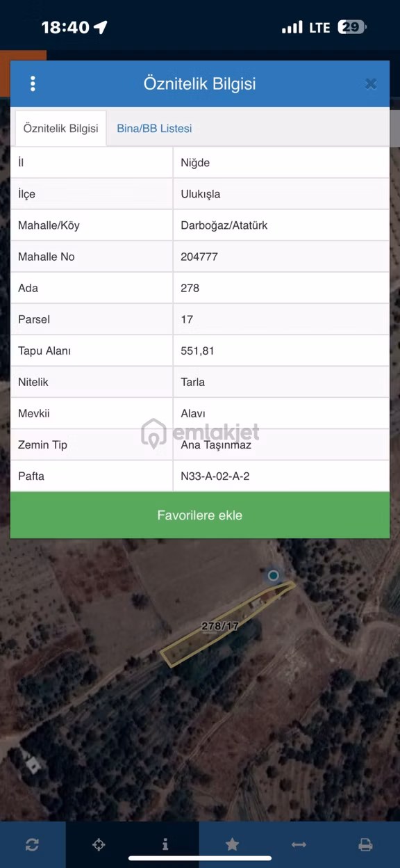 Ulukışla Darboğaz'da Doğa Manzaralı Satılık 551 M² Tarla 2