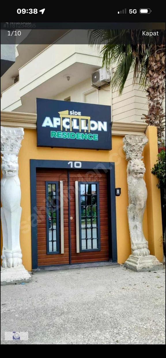 Side Apollon Rezidance Da Kiralık Stüdyo Daire 1