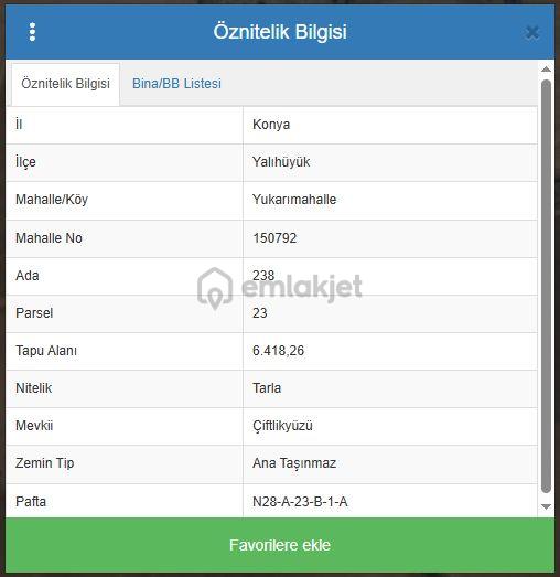 Uzman Emlaktan Yalıhüyük Yukarı Mahallesi'nde 6418 M² Satılık Tarla 2