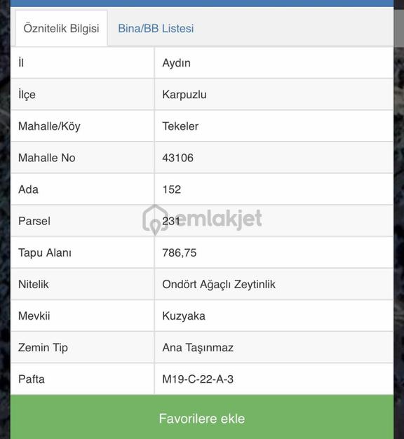 Aydın Karpuzlu Tekelerde 786,75 M² Satılık Zeytinlik 2