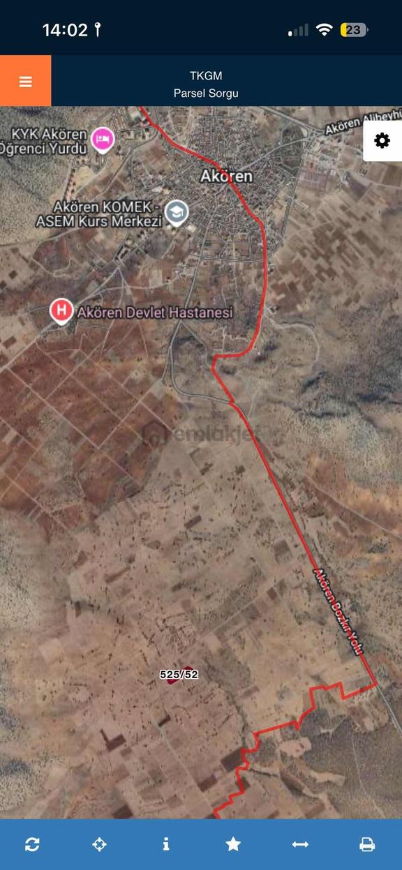 Akören Ağalar'da Satılık 4.745 M2 Tarla (yolu Açık) 2