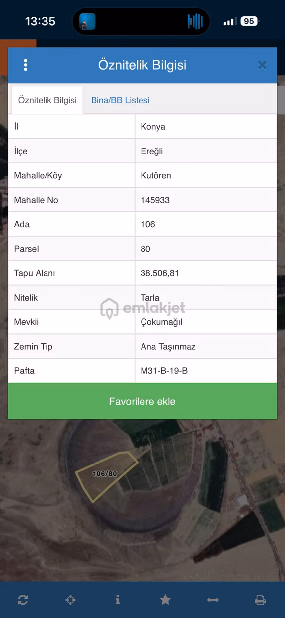 Konya Ereğli Kutören’de İmara Yakın Tarla 2