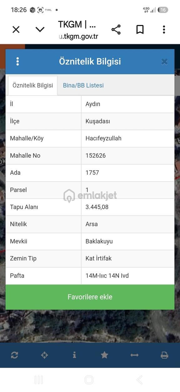 Kuşadası Karaova 1757 Ada 1 Parsel 165 M2 Konut Imarlı Arsa 2