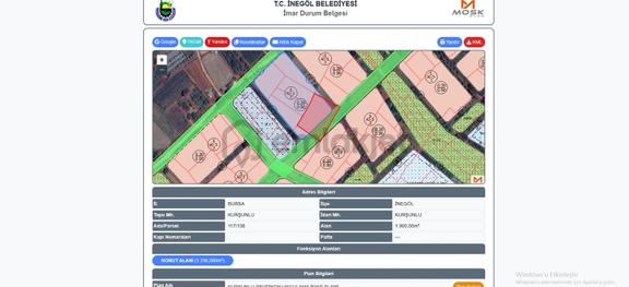 İnegöl Kurşunluda İmarlı Bölgede Satılık 500 M²arsa 1