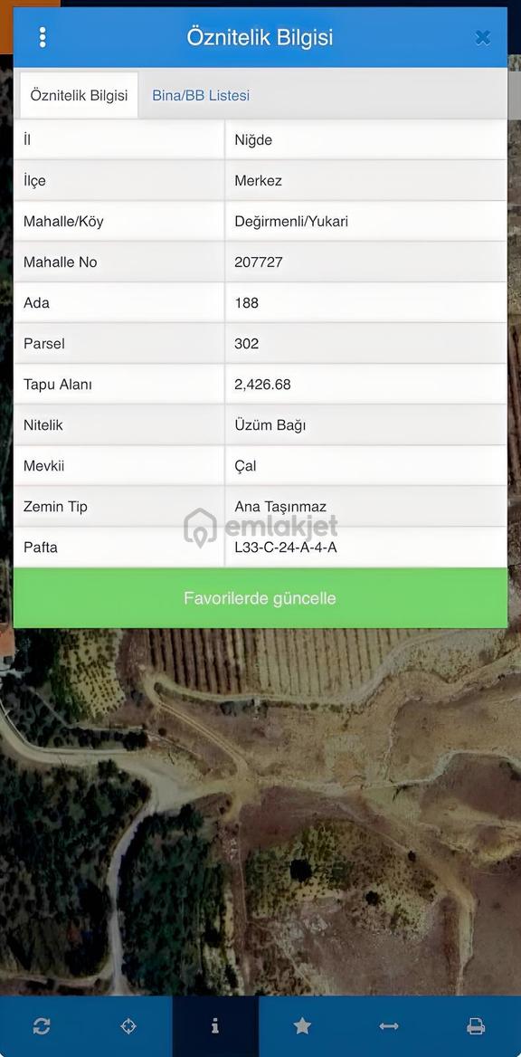 Niğde Değirmenlide 2.426 M² Yatırımlık Elma Bahçesi 2