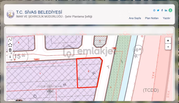 Sivas Gmt Emlak San.site Köşebaşı Ticari İmar Hisseli 261m2 Arsa 1