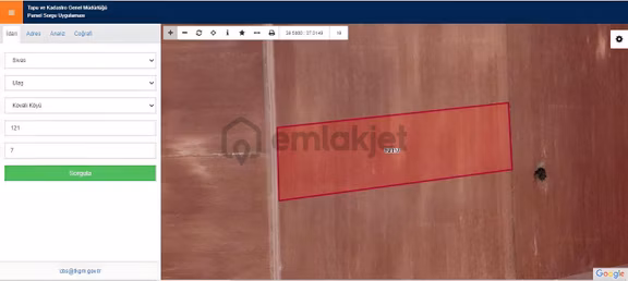 Sivas Gmt Emlak Ulaş / Kovalı Uygun Fırsat 4.056m2 Tektapu Tarla 1