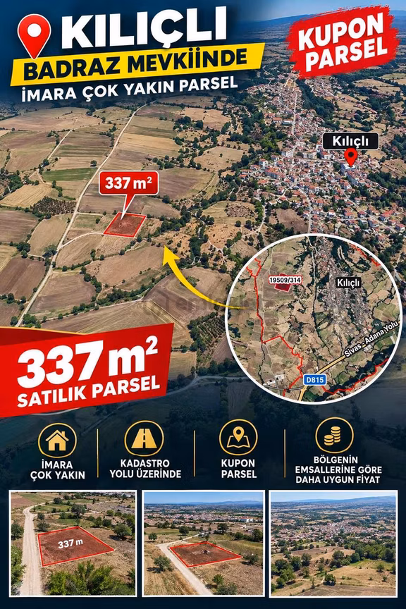 İmar'dan Çok Uygun Fiyata Kılıçlı Badraz'ın Kupon Parselleri 1