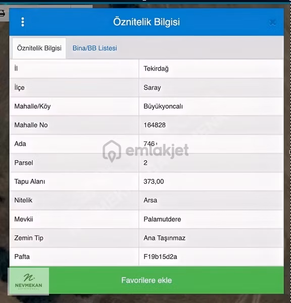 Nevmekan'dan Saray Büyükyoncalı'da Satılık İmarlı Köşe Parsel 2