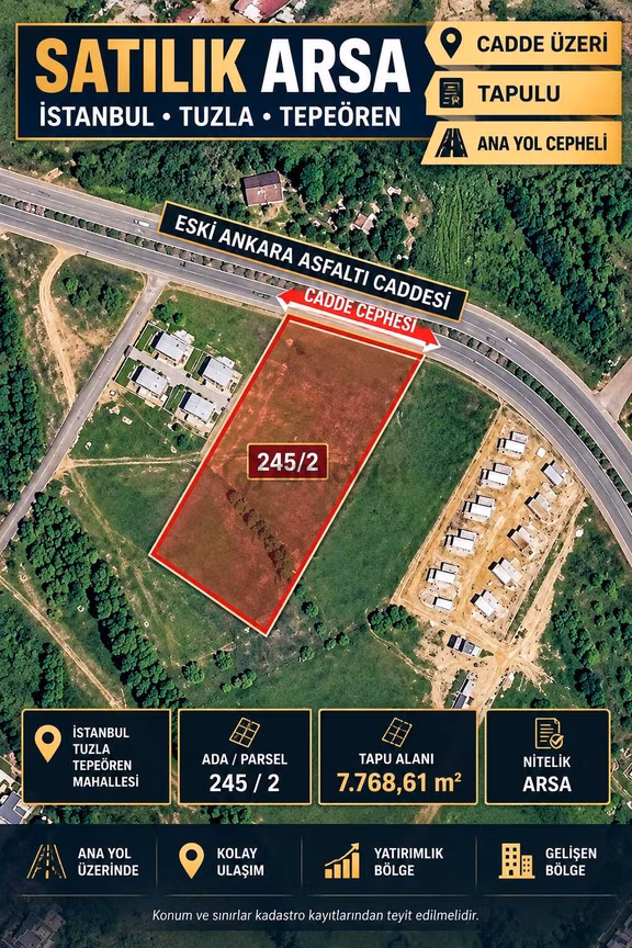 Tepeören De Cadde Üzeri 7768m2 Villa Arsası 1
