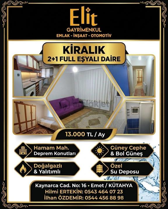 Hamam Mahallesi Deprem Konutlarında Kiralık 2+1 Full Eşyalı Daire 1