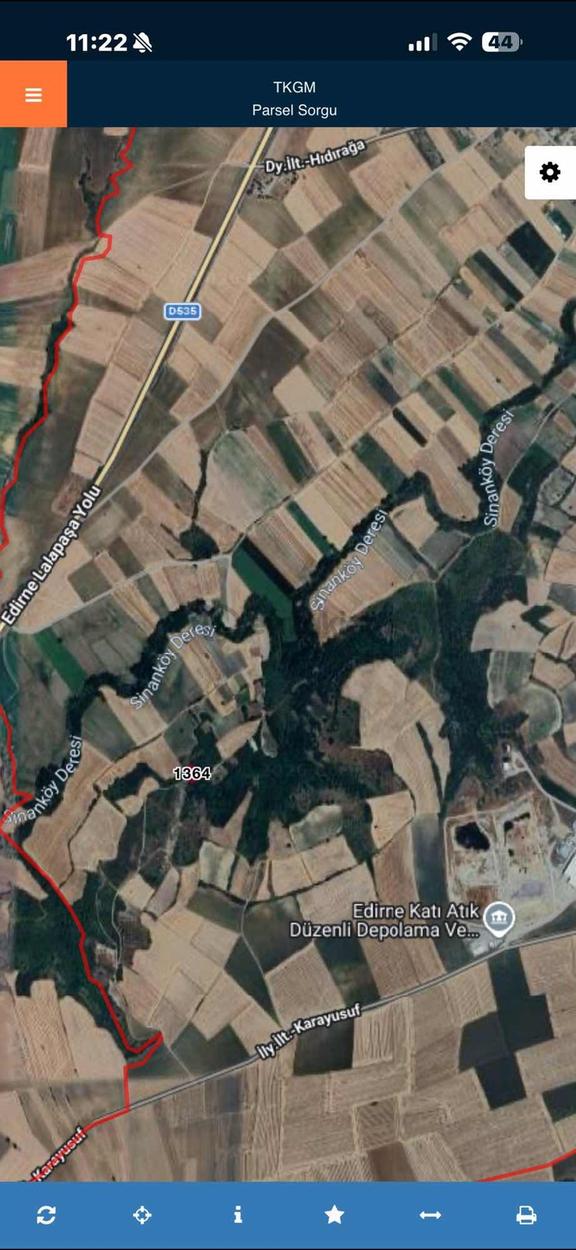 Edirne Merkez Hıdırağa 684m2 Bağ Yeri Tek Tapu 1