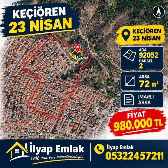 İlyap'tan Keçiören 23 Nisan Mahallesinde İmarlı Arsa 1
