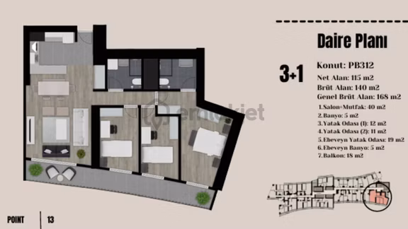 Point Residence | Satılık | 3+1 Daire 2