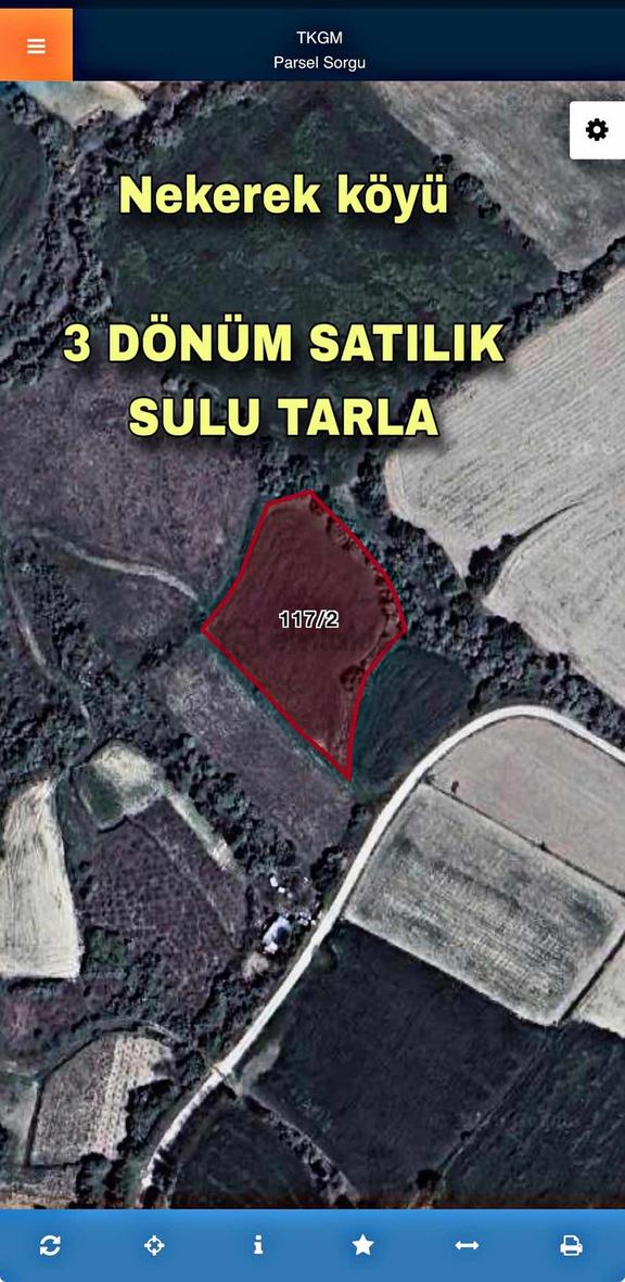 Nekerek 3 Dönüm Satılık Sulu Tarla !! 1