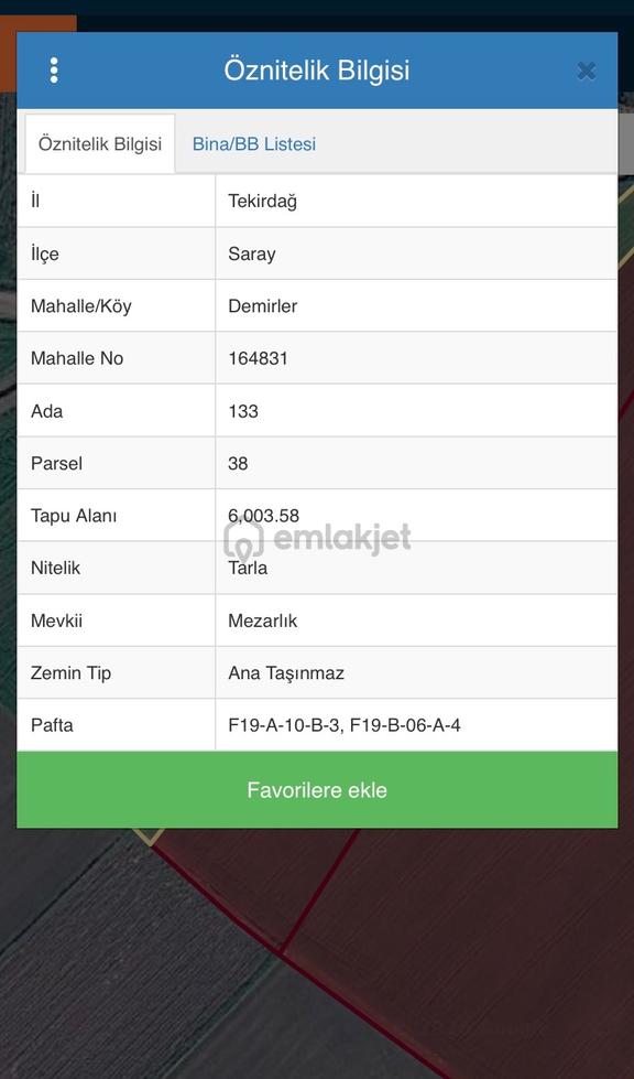 Tekirdağ Saray Demirler’de Satılık İki Parsel Tarla 2