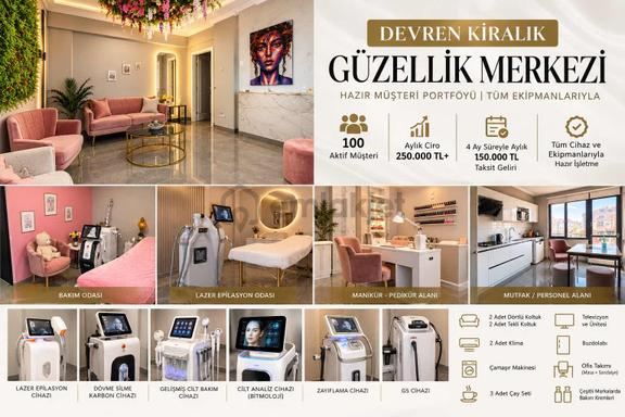 Devren Kiralık Yoğun İşleyen Aktif Güzellik Merkezi 1