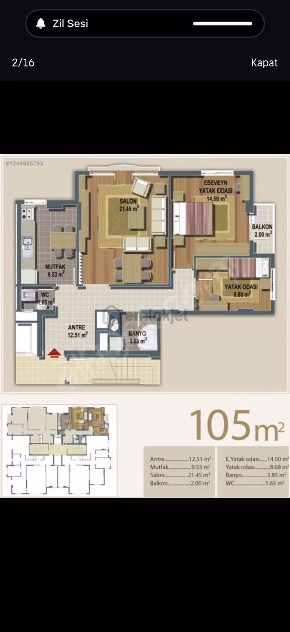 Panorama Topkapı Evleri’nde Deniz Manzaralı, Yüksek Şerefiyeli Kiralık 2+1 Daire! 2