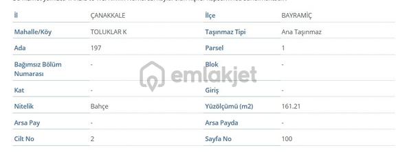 Bayramiç'de Toluklar'da Müstakil Tapulu Arsa 2