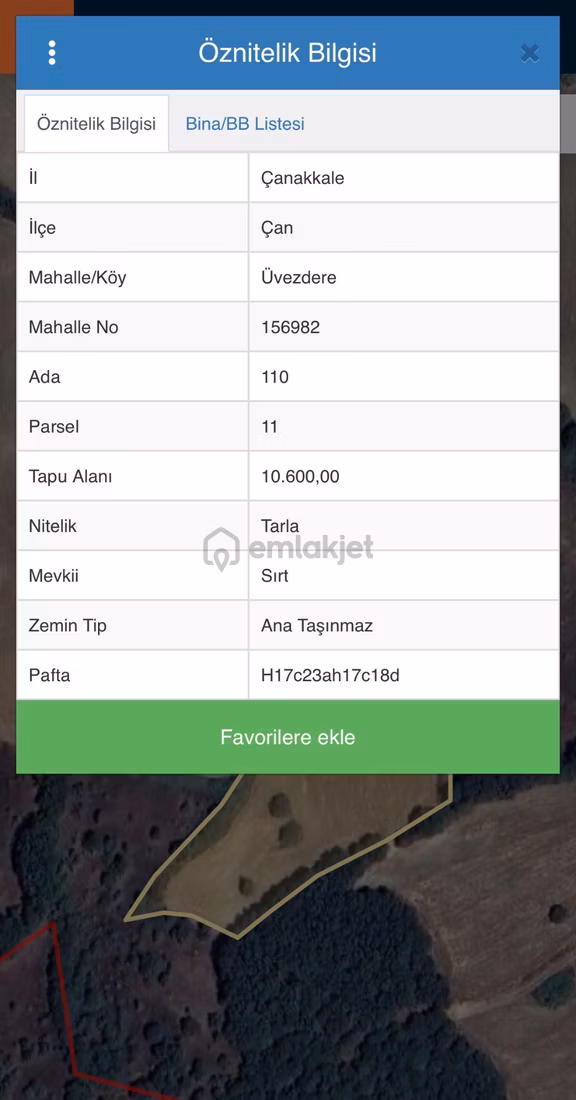 Şahin Gayrimenkul’den Çanakkale Çan Üvezdere’de 10.600 M² Yatırımlık Tarla 1