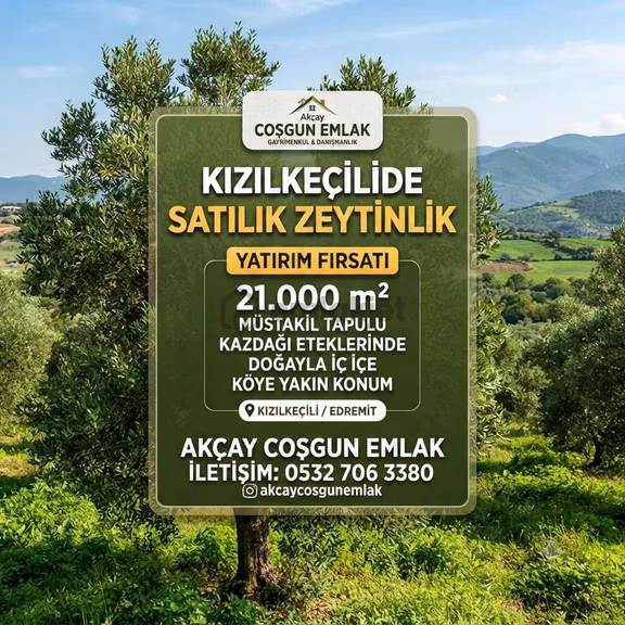 Akçay Coşgun Emlaktan Köye Yakın Yola Sıfır Manzaralı